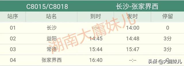 高铁列车长沙至张家界（长沙至张家界动车每天22趟）(23)