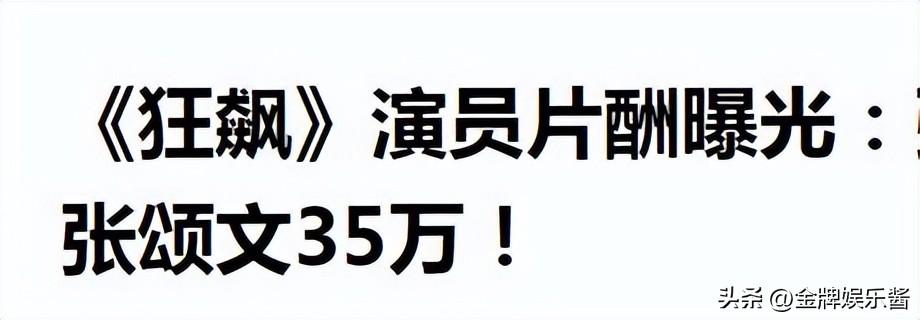 张颂文拍《狂飙》片酬35万！一年的总收入，到手还不足百万