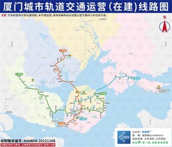 ​厦门轨道交通运营(在建)线路图，厦门地铁线路图