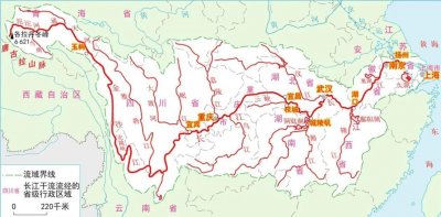 ​长江流域面积约180万平方千米（长江流经的省份）